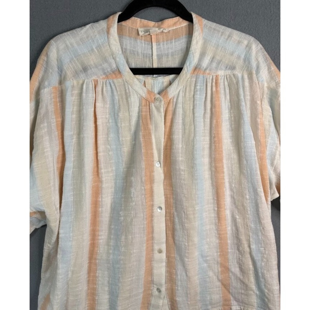 Love‎ Stitch Blouse Women Medium Large Multicolor Striped Crew Neck Lightweight - Picture 3 of 15